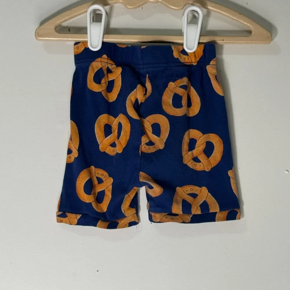 Old Navy Baby 18-24 Months Blue Pretzel Print Pajama Short Set Cotton Neutral
